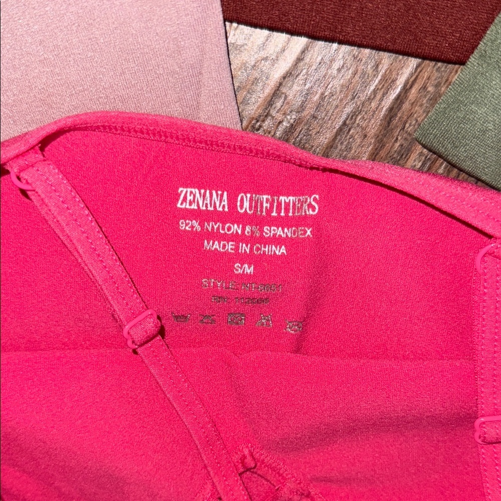 Zenana Outfitters Camisoles - Pink, Light Pink, Army Green, and Burgundy Bundle - Picture 2 of 7